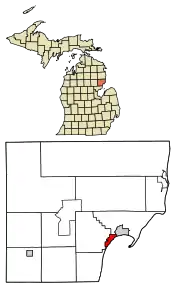 Poziția localității Tawas City, Michigan