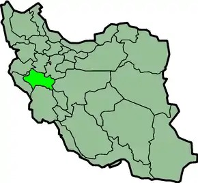 Poziția regiunii Provincia Lorestan   ((Ostān Lorestān) ) ‏استان لرستان‎