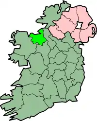 Poziția regiunii Contae Shligigh  County Sligo  Comitatul Sligo