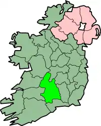 Poziția regiunii Contae Thiobraid Árann County Tipperary Comitatul Tipperary