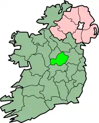 Poziția regiunii Contae na hIarmhí  County Westmeath  Comitatul Westmeath