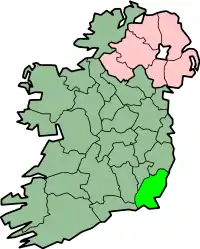 Poziția regiunii Contae Loch Garman  County Wexford  Comitatul Wexford