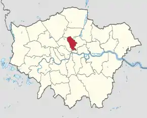 Poziția localității Islington