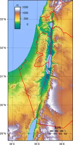 Harta topografică a Israelului