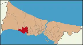 Location of Büyükçekmece in Istanbul