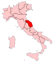 Poziția regiunii Regione Marche