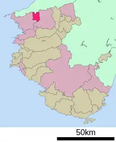 Poziția localității Iwade