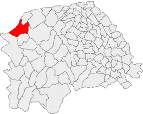 Amplasarea în cadrul județului