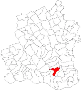 Amplasarea în cadrul județului