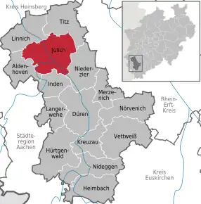 Poziția localității Jülich