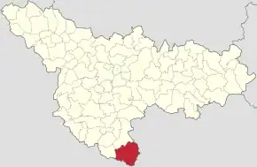 Amplasarea în cadrul județului