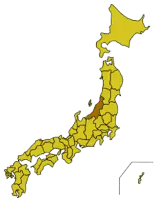 Poziția regiunii Prefectura Niigata
