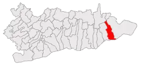 Amplasarea în cadrul județului