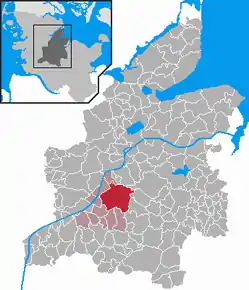 Poziția  Jevenstedt pe harta districtului Rendsburg-Eckernförde