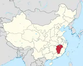 Poziția provinciei Jiangxi