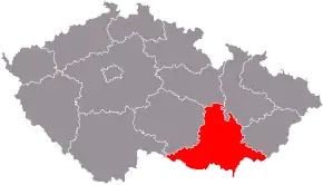 Poziția regiunii Moravia de Sud