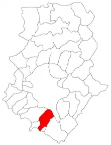 Amplasarea în cadrul județului