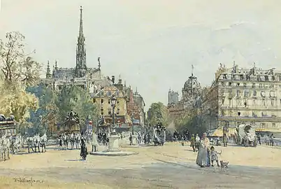 John Fulleylove, La place Saint-Michel (aprox. 1900), locație necunoscută.