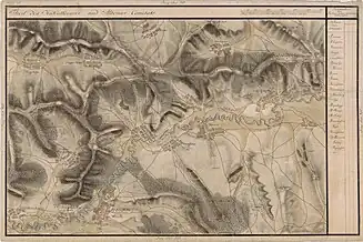 Târnăveni pe Harta Iosefină a Transilvaniei, 1769-73