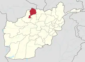 Poziția localității provincia Jowzjan