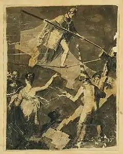 Regele Fernando al VII-lea pe frânghie