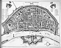 Köln și Deutz pe o hartă din 1646.