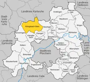 Poziția localității Königsbach-Stein
