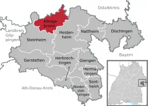 Poziția  Königsbronn pe harta districtului Heidenheim