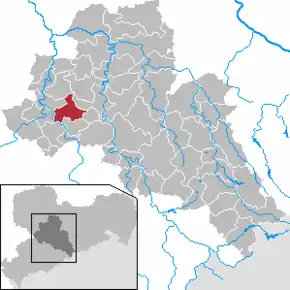 Poziția  Königshain-Wiederau pe harta districtului Mittelsachsen