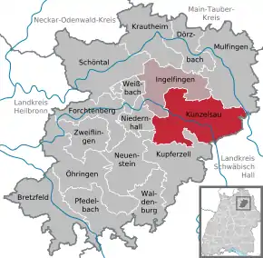 Poziția localității Künzelsau