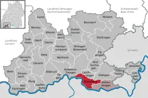 Poziția Küssaberg pe harta districtului Waldshut