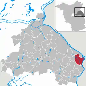 Poziția  Küstriner Vorland pe harta districtului Märkisch-Oderland