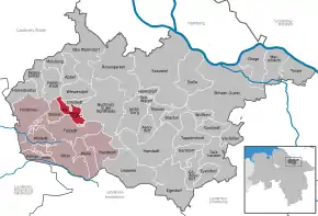 Poziția  Kakenstorf pe harta districtului Harburg