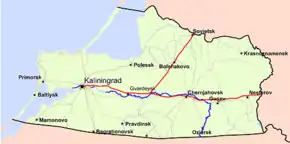 Poziția localității Kaliningrad