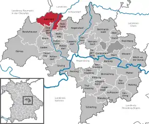 Poziția  Kallmünz pe harta districtului Regensburg