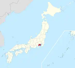 Poziția regiunii Prefectura Kanagawa