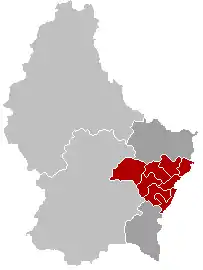 Poziția regiunii GrevenmacherGréiwemaacher