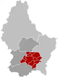 Poziția regiunii LuxembourgLuxemburgLëtzebuerg