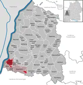 Poziția  Kappel-Grafenhausen pe harta districtului Ortenaukreis