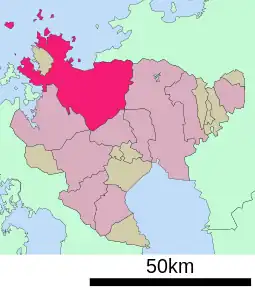 Poziția localității Karatsu
