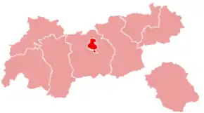 Amplasarea orașului în Tirol