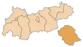 Poziția localității Districtul Lienz