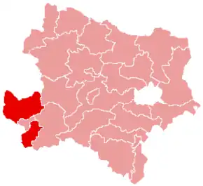 Poziția localității Districtul Amstetten