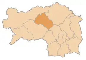 Poziția localității Districtul Leoben