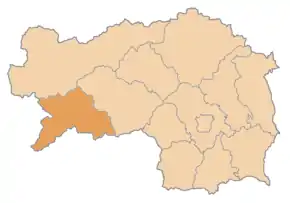 Poziția localității Districtul Murau