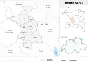 Poziția localității Districtul Aarau