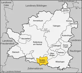 Poziția localității Bodelshausen