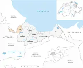 Poziția comunei în cadrul cantonului