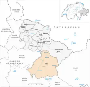 Poziția localității Davos