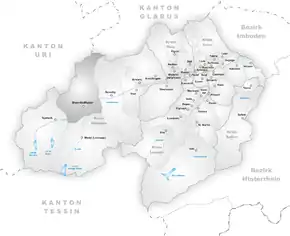 Poziția localității Disentis/Mustér